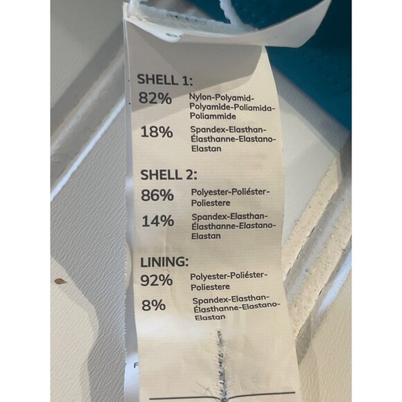 Cupshe Women XS One Shoulder Swimsuit Teal Colorblock Cutout Monokini Bathing - Picture 6 of 7